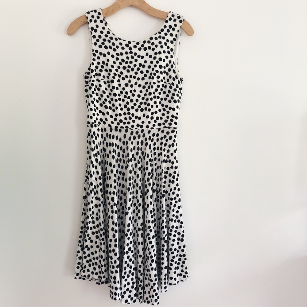 Loft black and white spotted dress